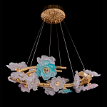 Люстра круглая на золотом каркасе с цветочным декором Miscellaneous herbs варинант исполнения - 1 | Loft Concept в Ижевске