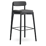 Барный стул из массива ясеня с обивкой из рогожки Elegant Ash Shape варинант исполнения - 2 | Loft Concept в Ижевске