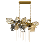 Люстра подвесная с 22-мя гранёными стеклянными плафонами с вертикальными подвесками Gilded Mirage  варинант исполнения - 2 | Loft Concept в Ижевске