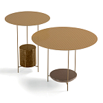 Дизайнерский круглый кофейный стол из металла с мраморным декором PANNA COTTA Coffee Table варинант исполнения - 6 | Loft Concept в Ижевске