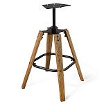 Барный стул со спинкой и подлокотниками на 4-х деревянных ножках Douglas Rhombus Коричневый Велюр варинант исполнения - 5 | Loft Concept в Ижевске