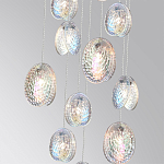 Люстра каскадная с 11-ю круглыми плафонами из рельефного стекла Disc Light варинант исполнения - 3 | Loft Concept в Ижевске