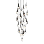 Люстра каскадная с 24-мя рельефными прозрачными плафонами в форме лепестков Glass Pod  варинант исполнения - 1 | Loft Concept в Ижевске