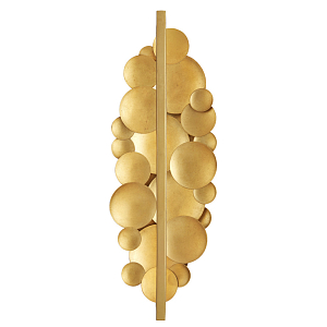 Бра светодиодное из многослойных золотых дисков Metal Disc Chandelier