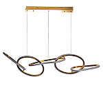 Люстра подвесная золотая в форме изогнутых колец Curved Rings варинант исполнения - 1 | Loft Concept в Ижевске