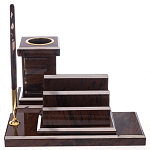 Настольный письменный набор из природного камня обсидиана с декором в виде Коня Team leader варинант исполнения - 6 | Loft Concept в Ижевске