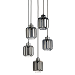 Люстра с 5-ю плафонами серого цвета Smoked Prism варинант исполнения - 1 | Loft Concept в Ижевске