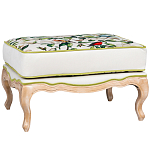 Банкетка золотистая из натурального бука с изображением птиц и цветов Blooming Birds варинант исполнения - 1 | Loft Concept в Ижевске