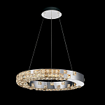 Люстра серебряная в форме кольца с мозаичным хрустальным оформлением Sparks of Crystal варинант исполнения - 1 | Loft Concept в Ижевске