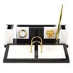 Настольный письменный набор из белого мрамора и змеевика Marble Accessory варинант исполнения - 1 | Loft Concept в Ижевске