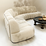 Диван Limoges полукруглой формы с обивкой букле молочного цвета варинант исполнения - 3 | Loft Concept в Ижевске