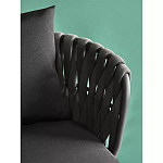 Стул мягкий с декором в виде плетеных лент на спинке и подлокотниках Semicircular Chair Decorated with Ribbons варинант исполнения - 6 | Loft Concept в Ижевске