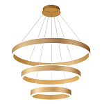 Люстра подвесная светодиодная с тремя золотистыми кольцами Ring Horizontal варинант исполнения - 1 | Loft Concept в Ижевске