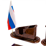 Настольный письменный набор с часами из природного камня обсидиана  Contract Extended варинант исполнения - 3 | Loft Concept в Ижевске