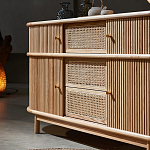 Дизайнерский комод овальный с фактурным фасадом и вставками из плетеных элементов Ambar варинант исполнения - 3 | Loft Concept в Ижевске