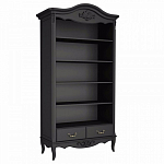 Стеллаж черный широкий из массива бука с 5-ю полками и 2-мя ящиками Black Provence варинант исполнения - 1 | Loft Concept в Ижевске