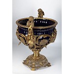 Чаша темно-синего цвета с фигурками ангелов и рельефным декором Eden Garden porcelain and bronze варинант исполнения - 4 | Loft Concept в Ижевске