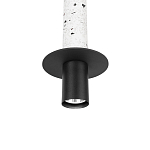 Подвесной светильник с узким цилиндрическим плафоном и черным металлическим декором Concrete Pipe варинант исполнения - 12 | Loft Concept в Ижевске