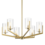 Люстра с 6-ю прозрачными цилиндрическими плафонами Kichler варинант исполнения - 1 | Loft Concept в Ижевске