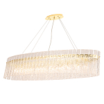 Люстра подвесная овальная с рельефными стеклянными панелями и золотым металлическим каркасом Textured Glass Chandelier варинант исполнения - 2 | Loft Concept в Ижевске