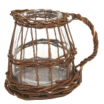 Кашпо стеклянное в плетёной корзине Mistress варинант исполнения - 1 | Loft Concept в Ижевске