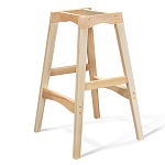 Барный стул со спинкой на 4-х деревянных ножках Голубой Велюр Ava Charm варинант исполнения - 3 | Loft Concept в Ижевске