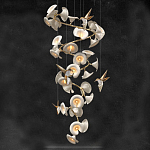 Люстра каскадная из белых цветов каллы и птичек Refined Taste of Light варинант исполнения - 1 | Loft Concept в Ижевске