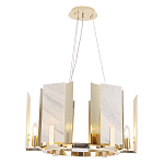 Люстра подвесная круглая с мраморными прямоугольными вставками и золотым основанием Диаметр 55 см Marble square Chandelier варинант исполнения - 4 | Loft Concept в Ижевске