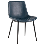 Стул с обивкой из экокожи темно-синего цвета RHOMBUSES UPHOLSTERY варинант исполнения - 1 | Loft Concept в Ижевске