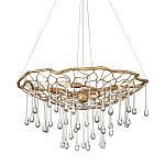 Люстра подвесная золотого цвета с металлическим сетчатым основанием и стеклянными каплевидными подвесками Hinkley варинант исполнения - 1 | Loft Concept в Ижевске