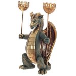 Подсвечник в виде дракона Dragon Candlestick Green Gold варинант исполнения - 2 | Loft Concept в Ижевске