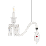 Подвесной светильник стеклянный в виде канделябра Curved Glass Chandelier варинант исполнения - 3 | Loft Concept в Ижевске