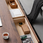 Кофейный стол из массива дерева с выдвижными ящиками Coffee Walnut Table варинант исполнения - 7 | Loft Concept в Ижевске