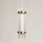 Подвесной светильник с цилиндром из прозрачных стеклянных трубок Nembus варинант исполнения - 3 | Loft Concept в Ижевске
