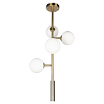 Люстра на штанге с 4-мя белыми шарообразными плафонами Bubble Chandelier варинант исполнения - 2 | Loft Concept в Ижевске