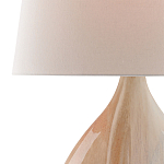 Настольная лампа на прозрачным основании с тканевым конусообразным абажуром Cream варинант исполнения - 1 | Loft Concept в Ижевске