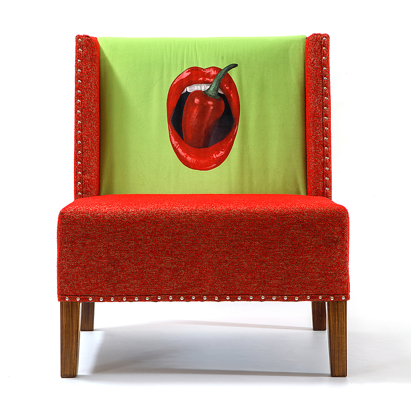 FUN Armchair "Chili Pepper" Red Дизайнерское кресло с цветным принтом Красный Зеленый в Ижевске | Loft Concept 