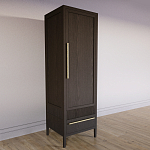 Узкий Шкаф Primo с 2 выдвижными ящиками Темный орех варинант исполнения - 3 | Loft Concept в Ижевске