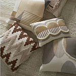 Чехол на подушку с вышивкой в виде геометрических узоров Beige Calista Square варинант исполнения - 6 | Loft Concept в Ижевске