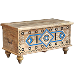 Сундук из массива манго Grey Mango Collection Blue Ornament варинант исполнения - 1 | Loft Concept в Ижевске