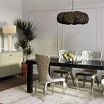 Круглая люстра волнистой формы с декором из круглых деревянных бусин коричневая Brown Wooden Beads Chandelier варинант исполнения - 4 | Loft Concept в Ижевске