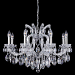 Люстра подвесная с 8-ю лампочками и прозрачными хрустальными подвесками на хромированном основании Crystal lamps варинант исполнения - 1 | Loft Concept в Ижевске