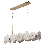 Люстра подвесная линейная с текстурированными мраморными элементами Marble square варинант исполнения - 3 | Loft Concept в Ижевске