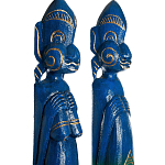 Комплект из 2-х деревянных статуэток Asmat Statuettes Blue Green варинант исполнения - 6 | Loft Concept в Ижевске