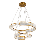 Светодиодная двухъярусная кольцевая люстра из хрусталя и стали и с пультом для регулировки света Maude Crystal Light варинант исполнения - 3 | Loft Concept в Ижевске