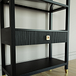 Стеллаж Elsa Dreams Black со стеклянными полками и ящиком варинант исполнения - 2 | Loft Concept в Ижевске