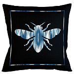 Подушка декоративная пчела с синим орнаментом Ikat Pattern варинант исполнения - 1 | Loft Concept в Ижевске