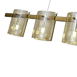 Подвесной светильник светодиодный с 5-ю цилиндрическими плафонами коньячного цвета из стекла и стали Andrea Сhandelier Сognac варинант исполнения - 2 | Loft Concept в Ижевске