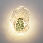 Бра с рельефным волнообразным стеклянным плафоном и вставкой из мрамора Liquid Stone варинант исполнения - 3 | Loft Concept в Ижевске