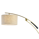 Торшер с изогнутой черной металлической ножкой и цилиндрическим абажуром из ткани Arched Metal Base  варинант исполнения - 2 | Loft Concept в Ижевске